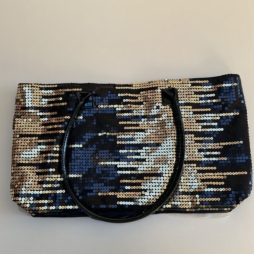 🆕 VENUS Black & Gold Sequined Tote Bag - Picture 6 of 7